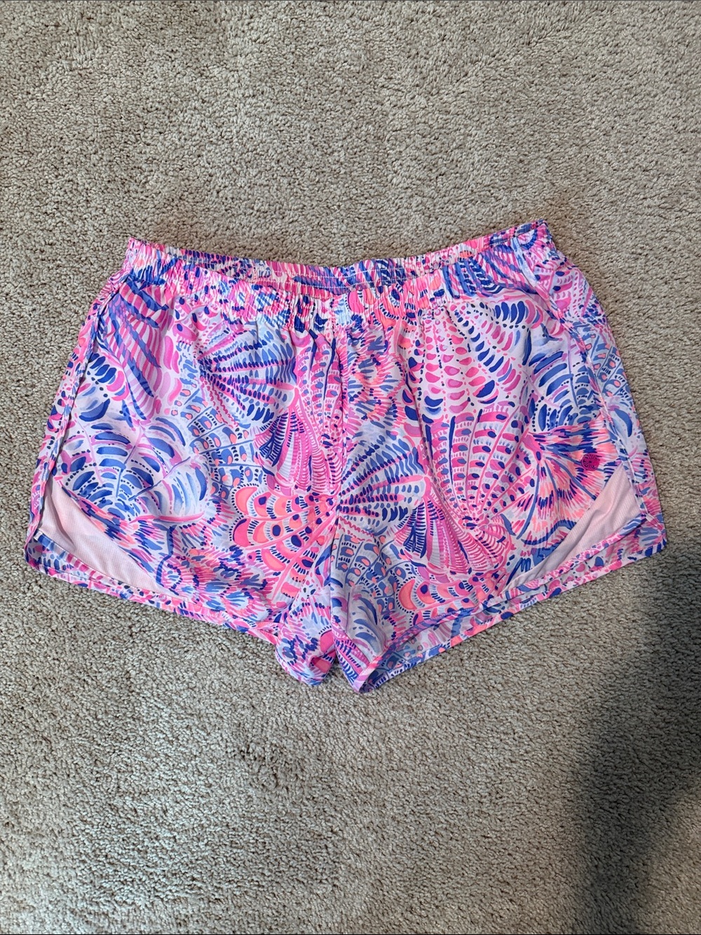 Lilly Pulitzer Pink & Blue Printed Athletic Shorts